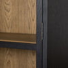 Millie Matte Black Panel & Glass Door Cabinet | ready to ship!
