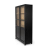Millie Matte Black Panel & Glass Door Cabinet | ready to ship!