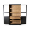 Millie Matte Black Panel & Glass Door Cabinet | ready to ship!