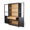 Millie Matte Black Panel & Glass Door Cabinet | ready to ship!