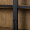 Millie Matte Black Panel & Glass Door Cabinet | ready to ship!