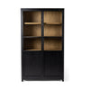 Millie Matte Black Panel & Glass Door Cabinet | ready to ship!