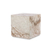 Modern Desert Taupe Marble Plinth End Table | shipping 6/23/2025