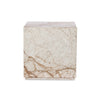 Modern Desert Taupe Marble Plinth End Table | shipping 6/23/2025