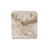 Modern Desert Taupe Marble Plinth End Table | shipping 6/23/2025