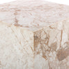 Modern Desert Taupe Marble Plinth End Table | shipping 6/23/2025