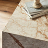 Modern Desert Taupe Marble Plinth End Table | shipping 6/23/2025
