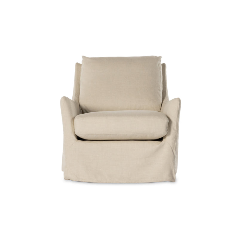 Monette Natural Slipcover Swivel Chair | ready to ship!