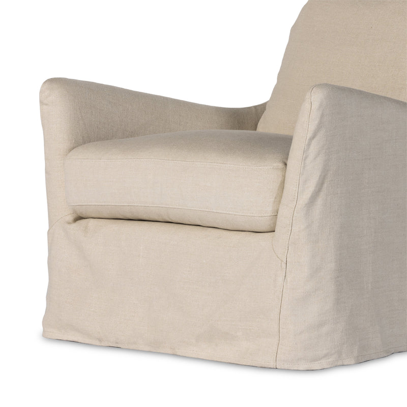 Monette Natural Slipcover Swivel Chair | ready to ship!