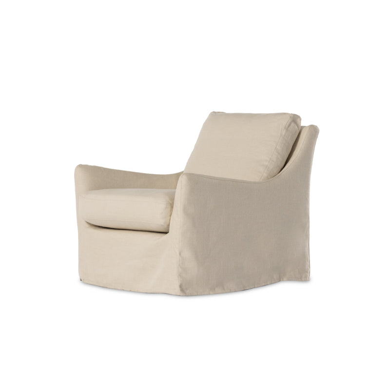 Monette Natural Slipcover Swivel Chair | ready to ship!