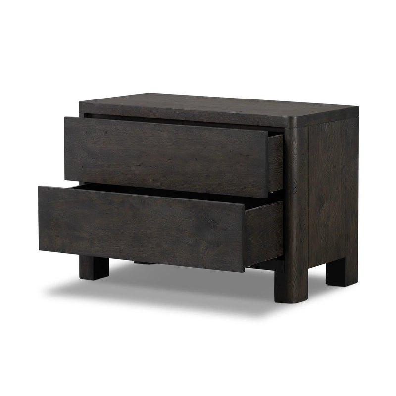Noeline Smoked Black Oak Veneer Nightstand | shipping 7/1/2025