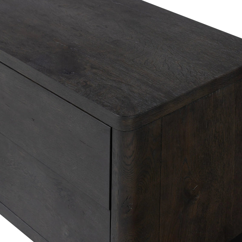 Noeline Smoked Black Oak Veneer Nightstand | shipping 7/1/2025
