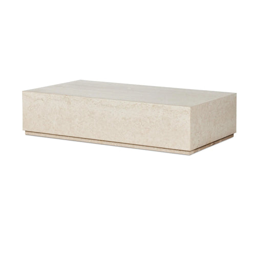 Oakland Cream Marble Outdoor Rectangular Coffee Table | shipping 7/4/2025