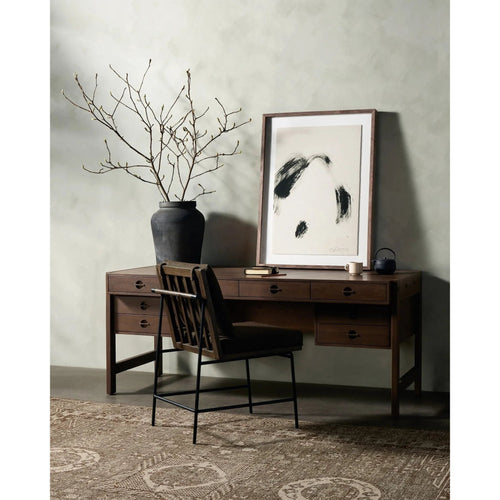 Oakley Dark Toasted Oak Veneer Desk | ready to ship!