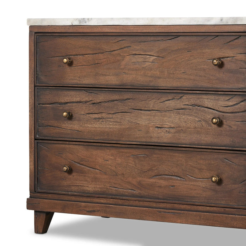Odette Antique Belgium Bleach Marble Nightstand | shipping 8/3/2025