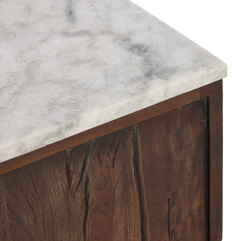 Odette Antique Belgium Bleach Marble Nightstand | shipping 8/3/2025
