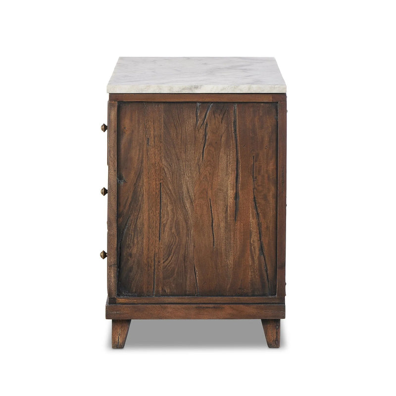 Odette Antique Belgium Bleach Marble Nightstand | shipping 8/3/2025