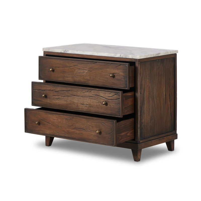 Odette Antique Belgium Bleach Marble Nightstand | shipping 8/3/2025