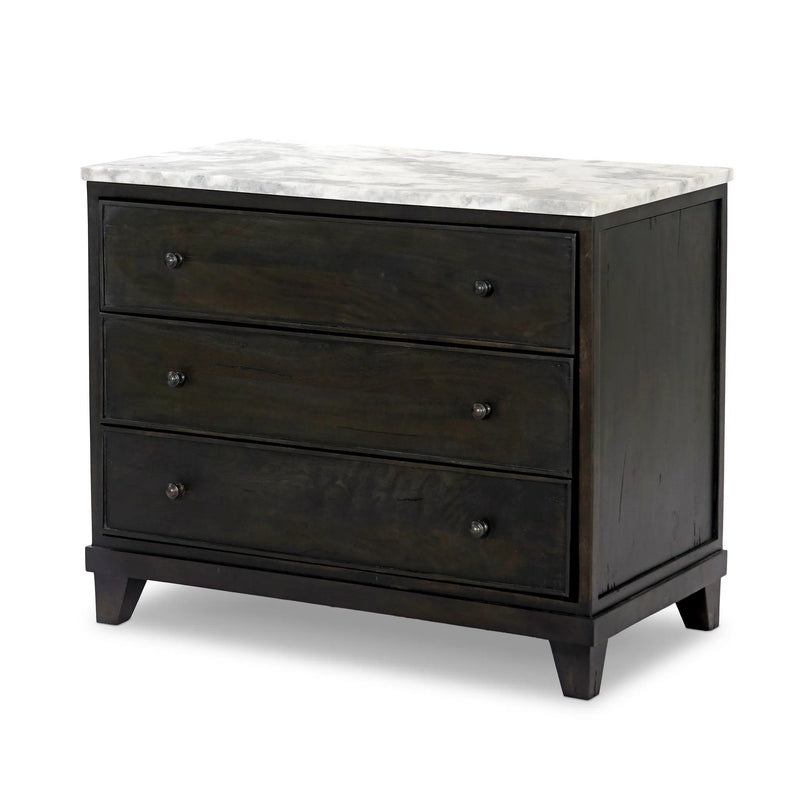 Odette White Statuario Marble Nightstand | shipping 08/10/2025