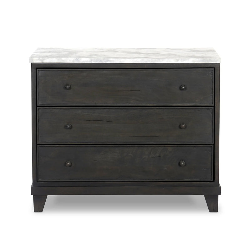 Odette White Statuario Marble Nightstand | shipping 08/10/2025