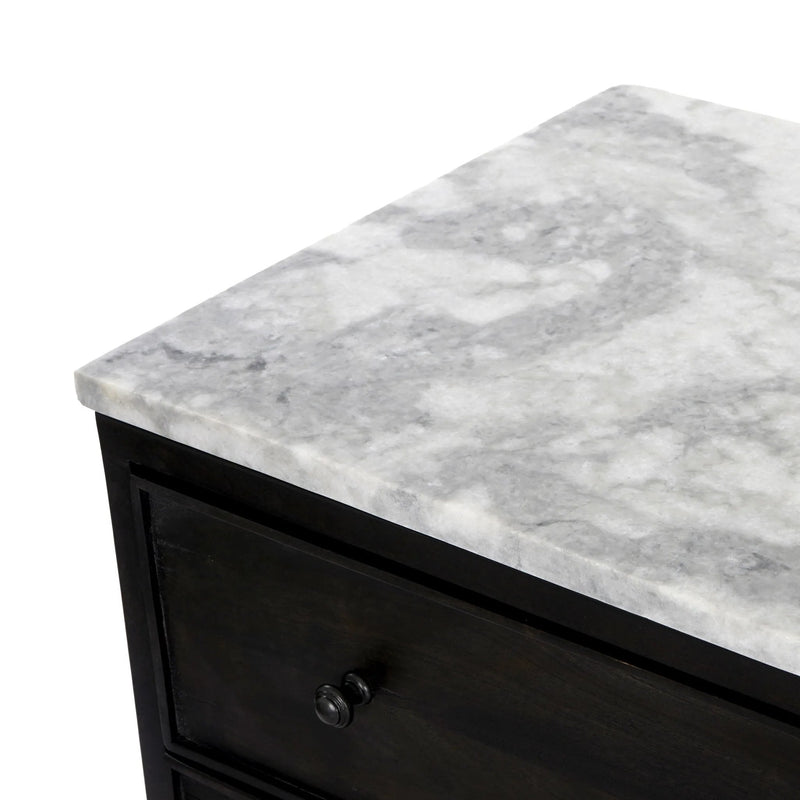 Odette White Statuario Marble Nightstand | shipping 08/10/2025