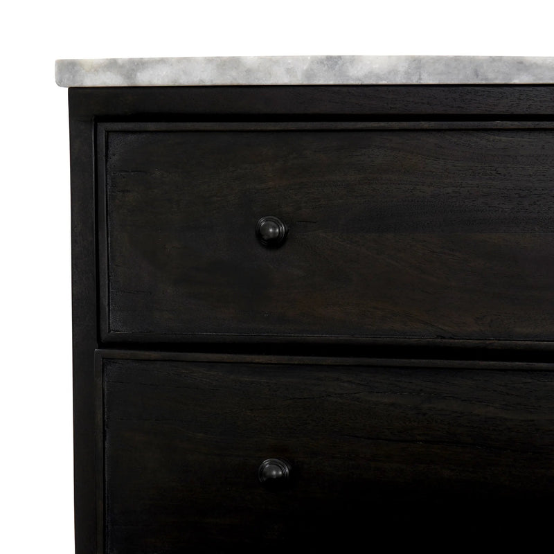 Odette White Statuario Marble Nightstand | shipping 08/10/2025