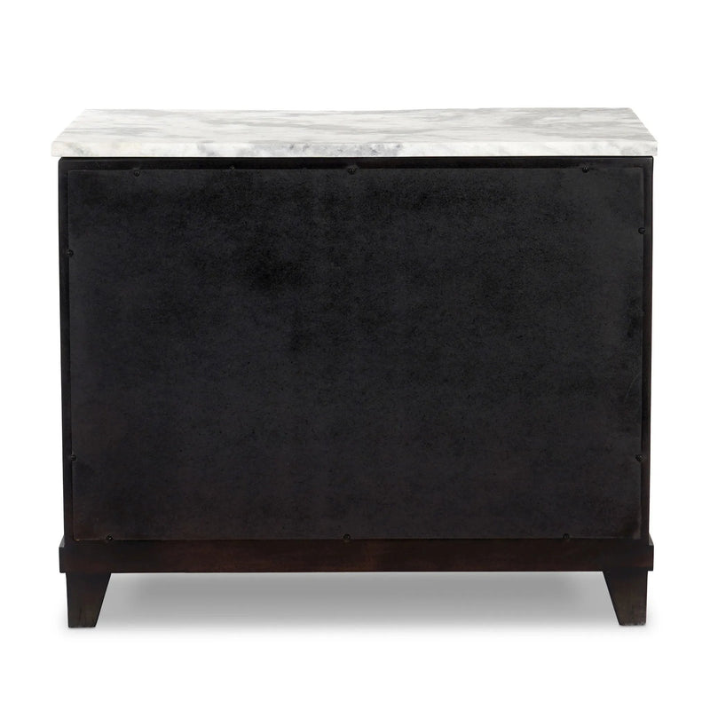 Odette White Statuario Marble Nightstand | shipping 08/10/2025