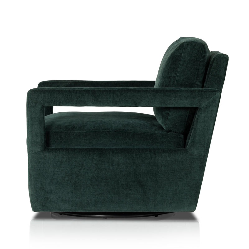 Olson Emerald Worn Velvet Swivel Chair | ready to ship!