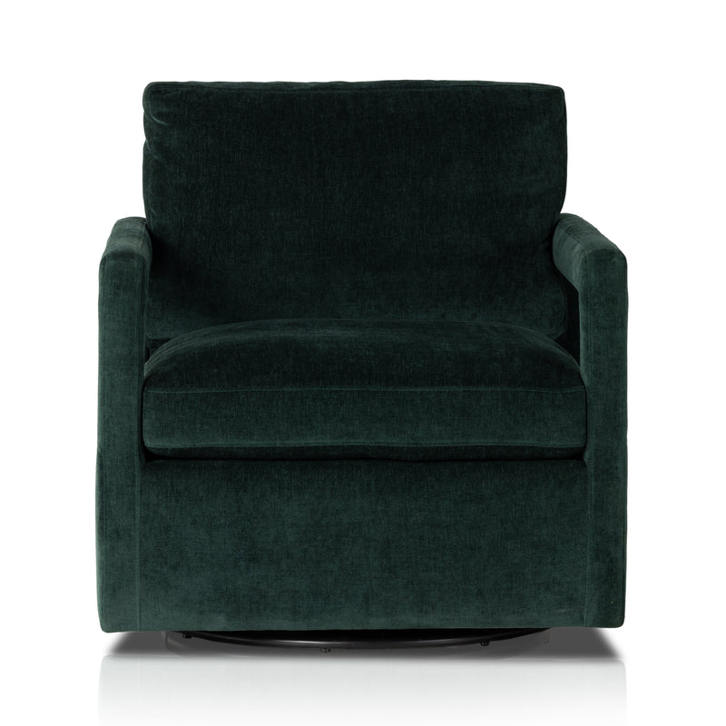Olson Emerald Worn Velvet Swivel Chair | ready to ship!