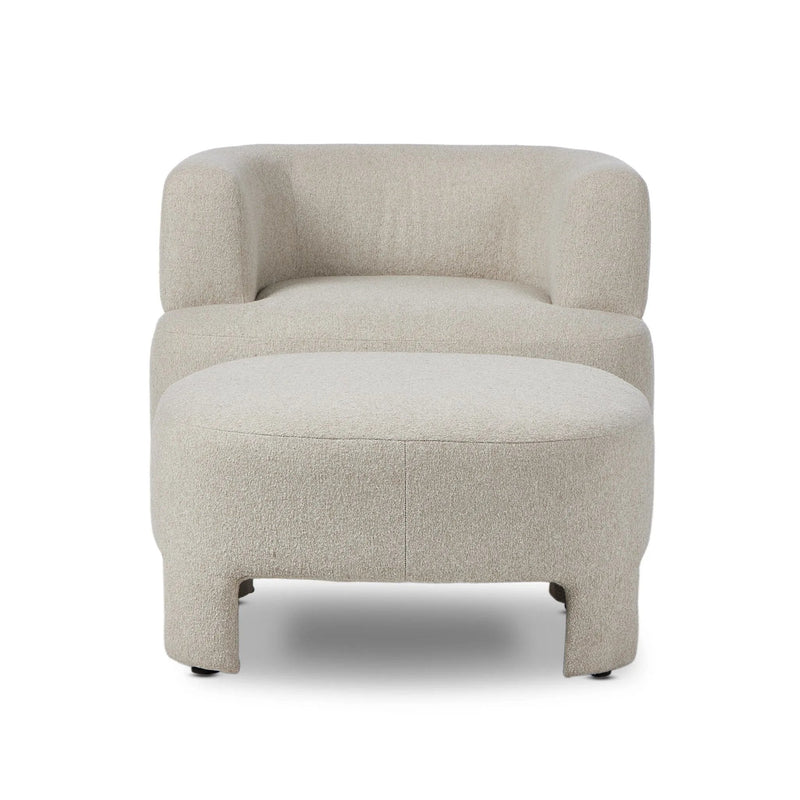Olvera Crete Pebble Accent Chair With Ottoman | shipping 6/19/2025