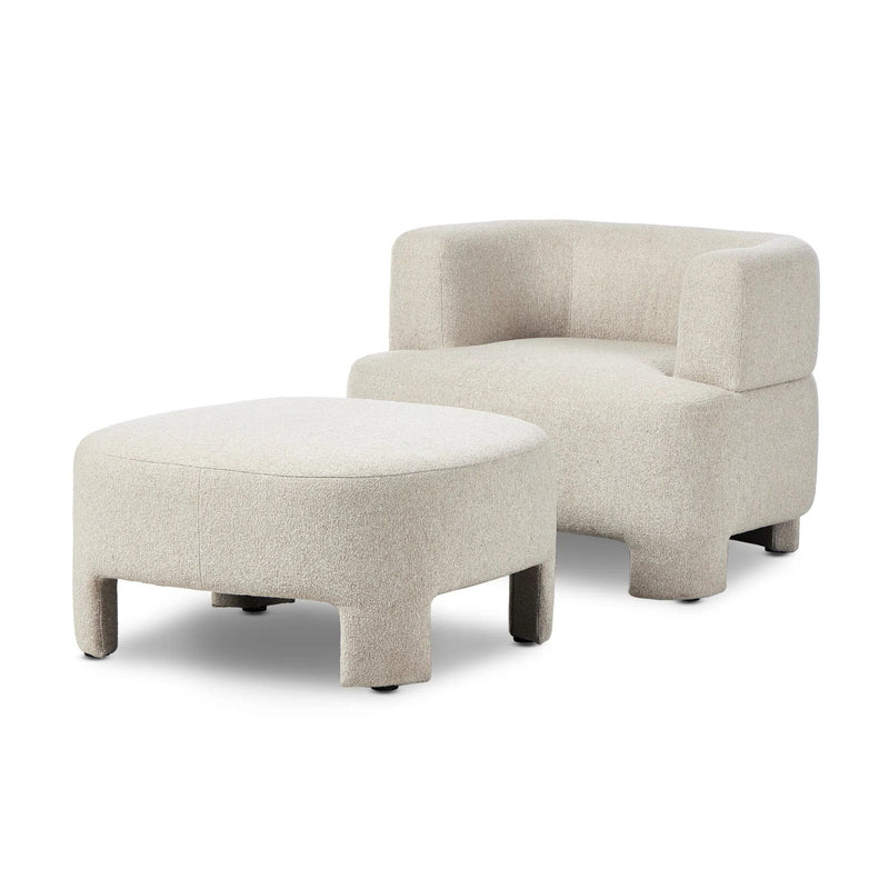 Olvera Crete Pebble Accent Chair With Ottoman | shipping 6/19/2025