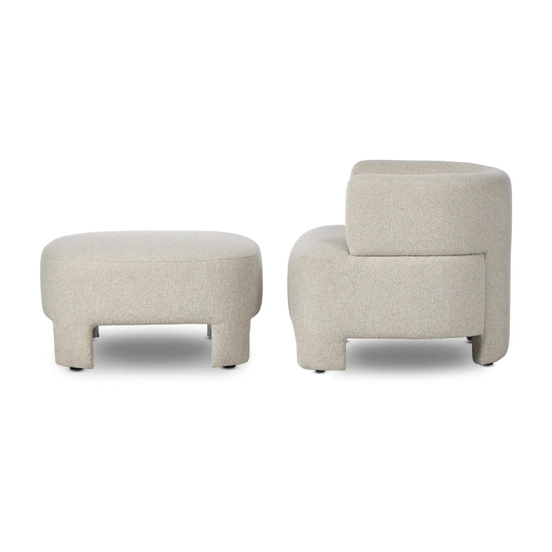 Olvera Crete Pebble Accent Chair With Ottoman | shipping 6/19/2025