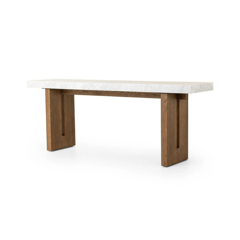 Olympia White Carrera Marble Console Table | ready to ship!