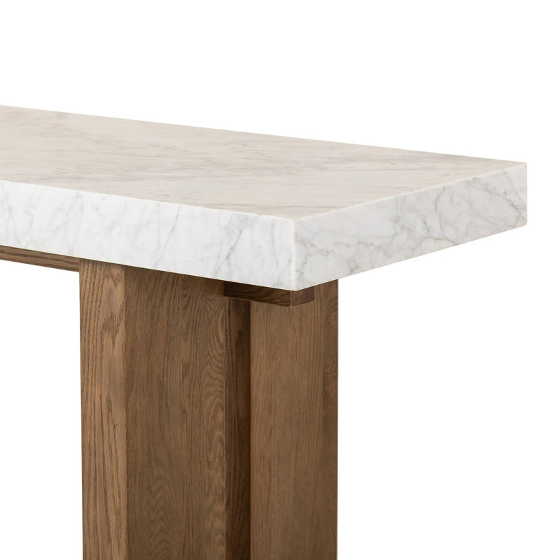 Olympia White Carrera Marble Console Table | ready to ship!