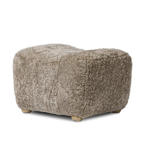 Oslo Taupe Shearling Ottoman | shipping 09/28/2025