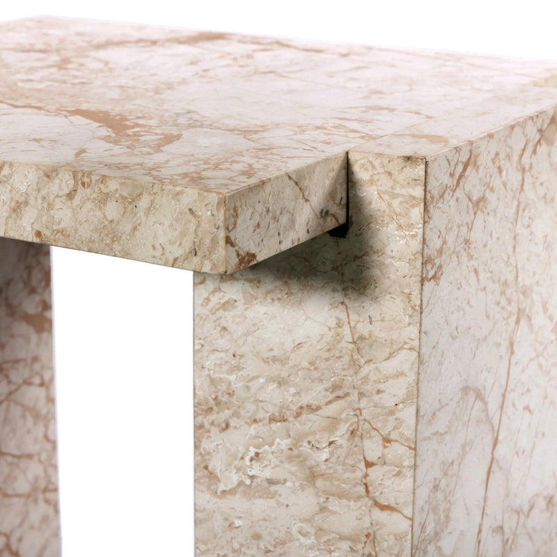 Romano Desert Taupe Marble End Table | ready to ship!
