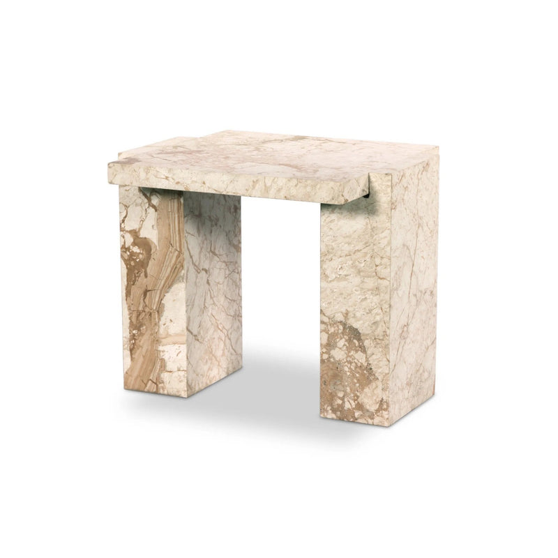 Romano Desert Taupe Marble End Table | ready to ship!