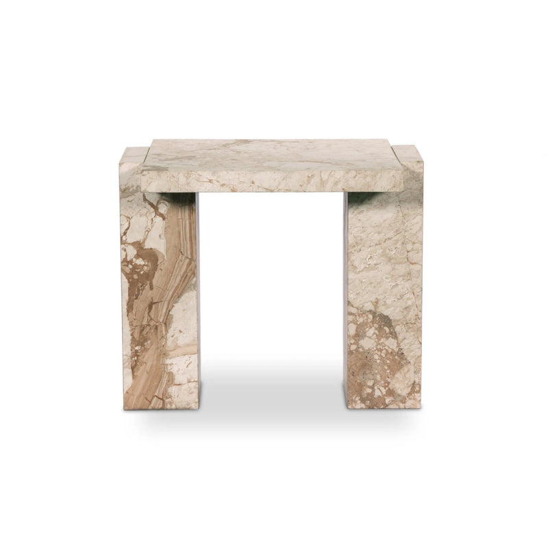 Romano Desert Taupe Marble End Table | ready to ship!