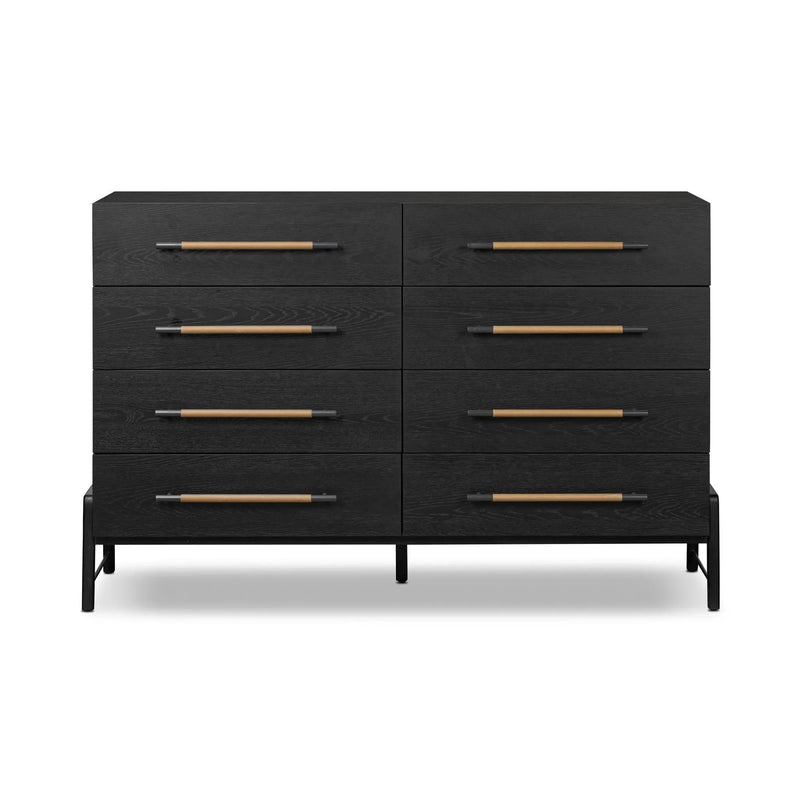 Rosedale Ebony Oak Veneer 8 Drawer Dresser | shipping 7/14/2025