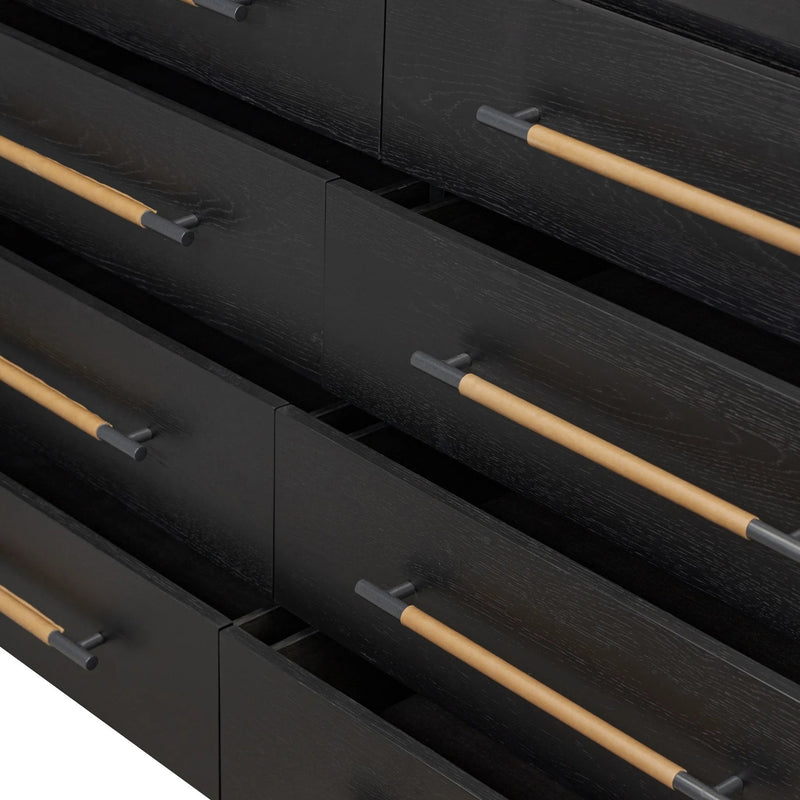 Rosedale Ebony Oak Veneer 8 Drawer Dresser | shipping 7/14/2025