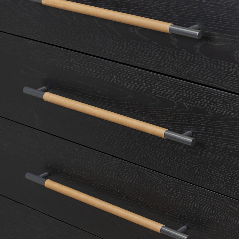 Rosedale Ebony Oak Veneer 8 Drawer Dresser | shipping 7/14/2025