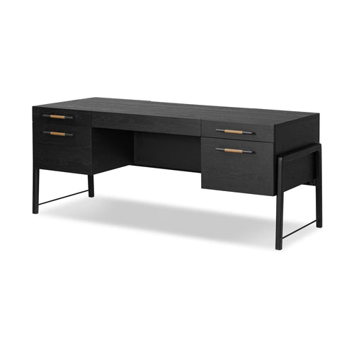 Rosedale Ebony Oak Veneer Executive Desk | ready to ship!