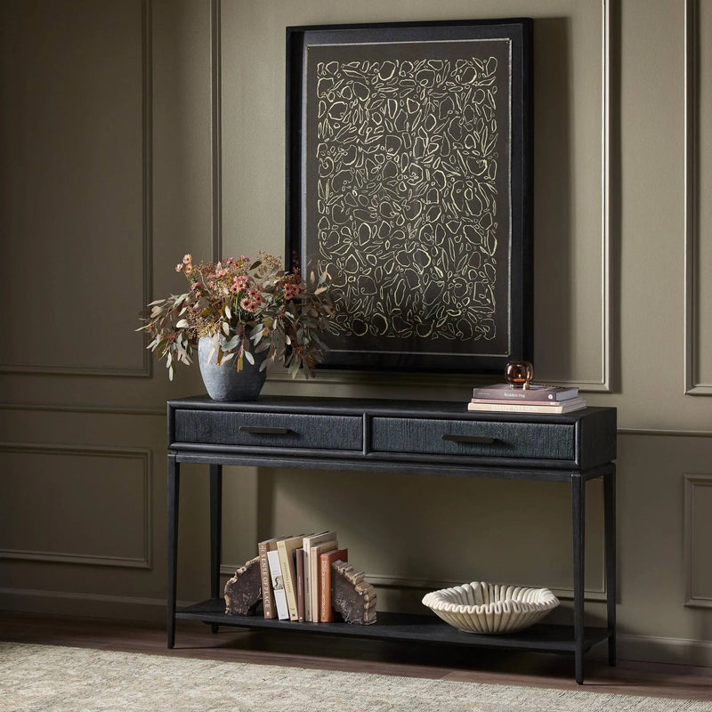Rosenell Black Oak Veneer Console Table 60" | ready to ship!