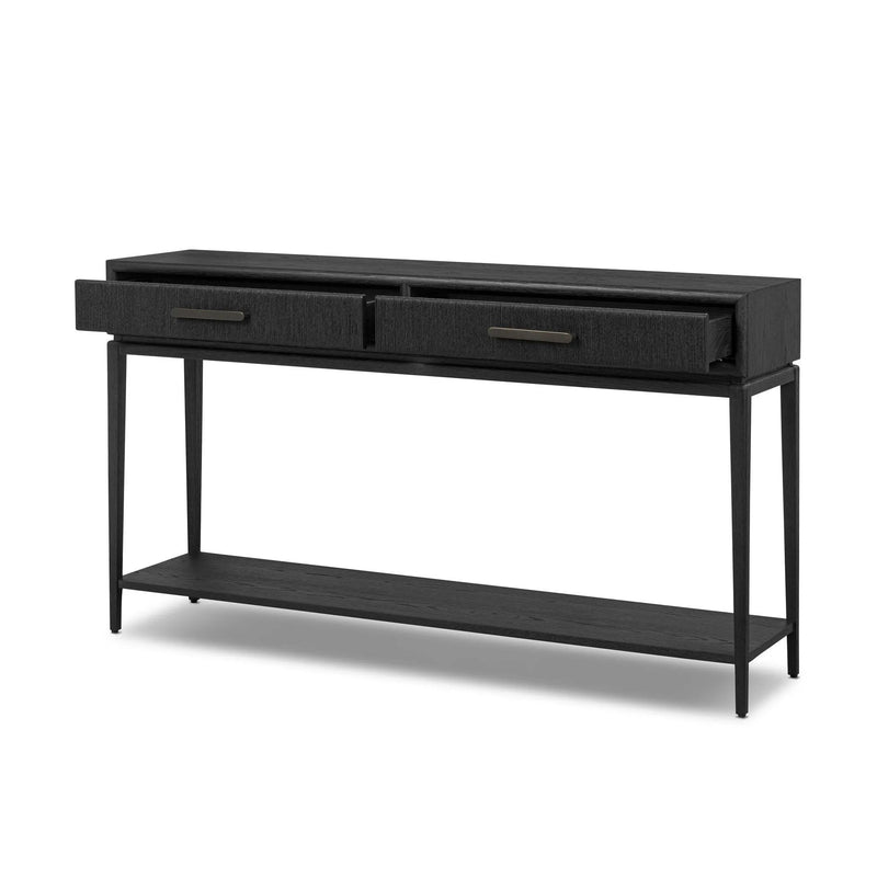 Rosenell Black Oak Veneer Console Table 60" | ready to ship!