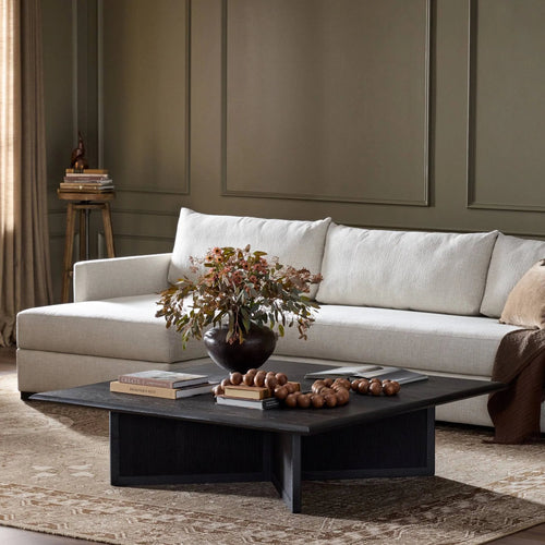 Rosenell Black Oak Veneer Square Coffee Table | ready to ship!