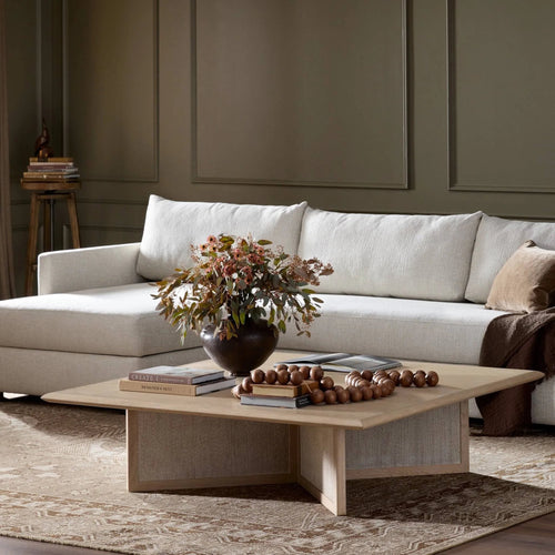 Rosenell Natural Oak Veneer Square Coffee Table | ready to ship!