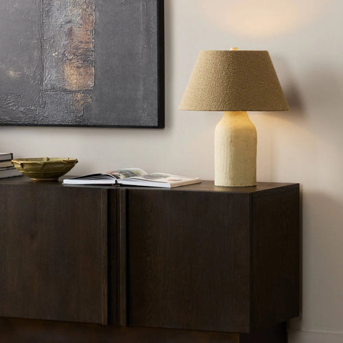Sagredo Taupe Boucle Table Lamp | shipping 7/20/2025