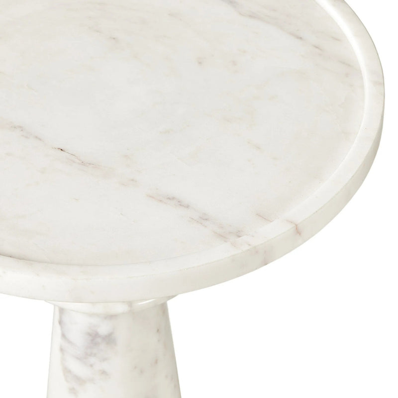 Skylar Polished White Marble End Table | ready to ship!