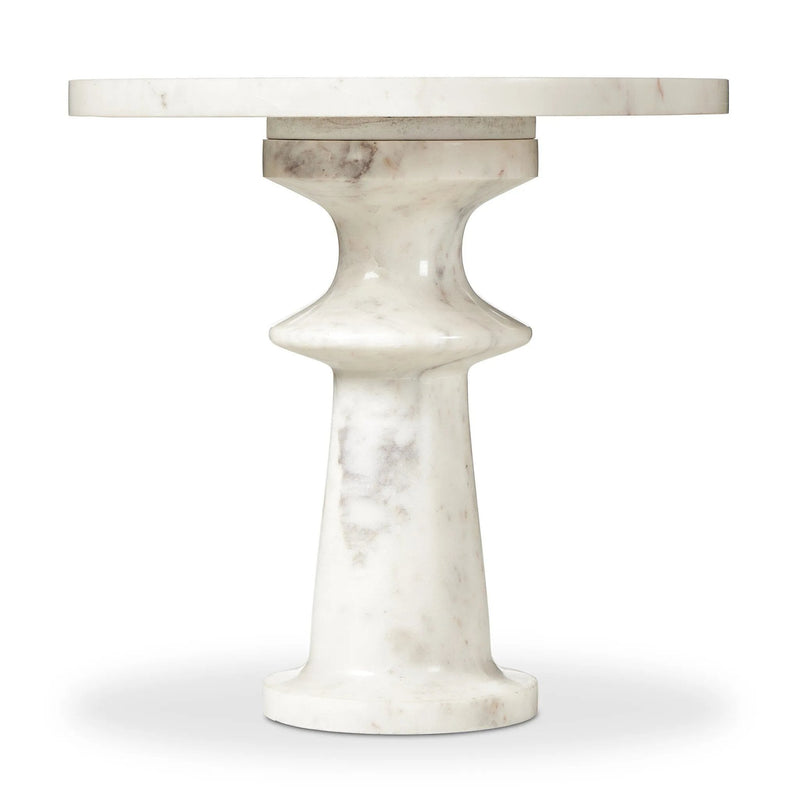 Skylar Polished White Marble End Table | ready to ship!