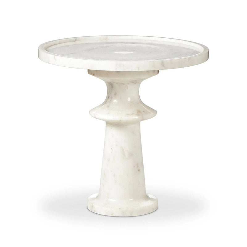 Skylar Polished White Marble End Table | ready to ship!